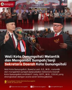 Sowa’a Laoli Melantik dan Mengambil Sumpah-Janji Sekretaris Daerah Kota Gunungsitoli