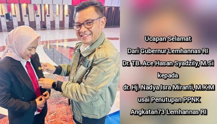 PPNK Angkatan 73 Lemhannas RI Telah Usai, dr. Hj. Nadya Isra Miranti, M.K.M Bangun Tekad Akan Terapkan di Dunia Kesehatan